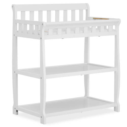 Dream On Me Ashton Changing Table, New Zealand Pinewood, 1 inch Mattress Pad included, White