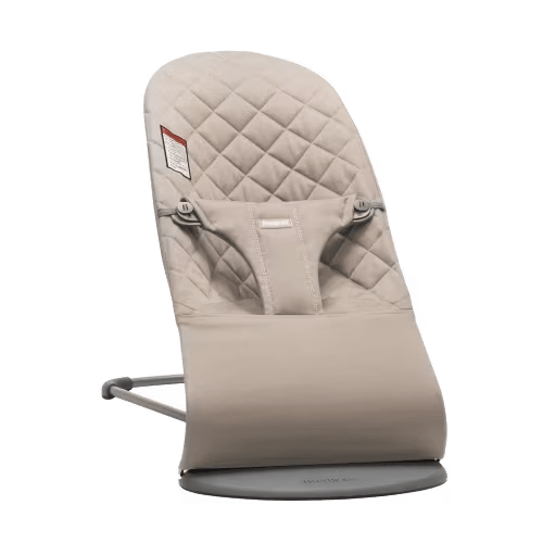 BabyBjörn Bouncer Bliss - Sand gray, classic woven quilt