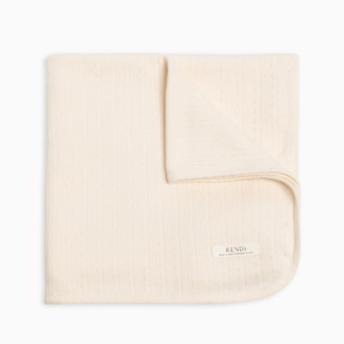 Brushed Back Pointelle Swaddle Blanket