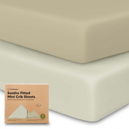 Keababies Mini Crib Sheets For Baby Girls, Boys, 2-pack Soothe Pack And Play Sheets Fitted, Organic Pack N Play Mattress Sheet (oregano)