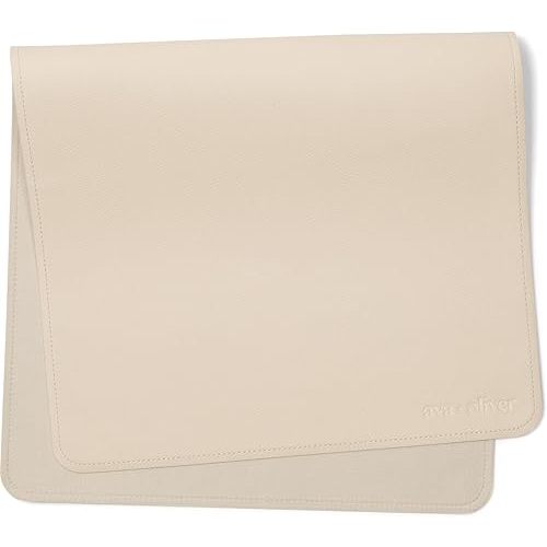 Vegan Leather Baby Changing Mat (16 X 30 in) - Multipurpose Wipeable and Portable Diaper Changing Mat - Foldable Travel Changing Mat (Cream)