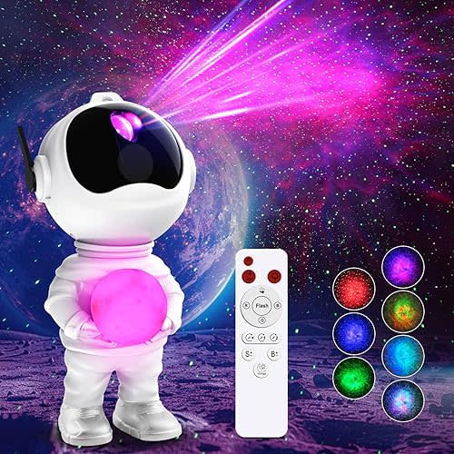 3 in 1 Star Projector with 8 Color Moon Lamp, Astronaut Galaxy Projector, Remote & Timer, 33 Light Effects LED Nebula Night Light for Kids Room Decor, Gift for Teen Boys Girls Birthday