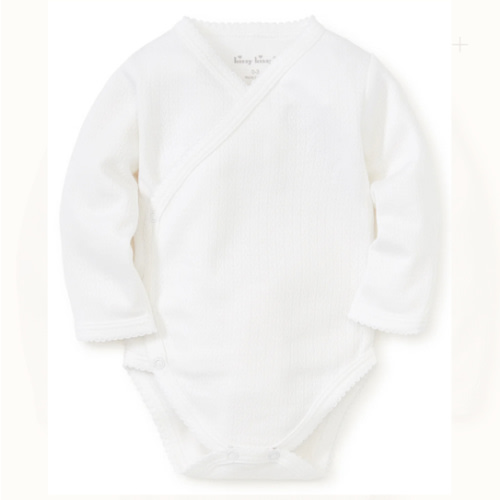 White Pointelle Long Sleeve Bodysuit
