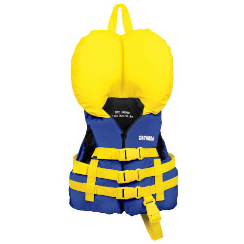 Airhead Infant Series Life Jacket, Babies 15-30 lbs, Blue & Yellow