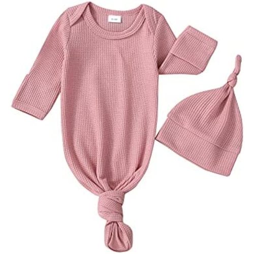 Twopumpkin Baby Girl Boy Coming Home Knotted Gown Unisex Newborn Infant Sleep Onesie Outfit Cute Baby Winter Pajamas