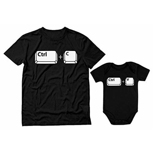 Tstars Ctrl C Ctrl V Dad Baby Shirts - Funny Matching Father and Son Outfits - Daddy Daughter Gift for Father's Day