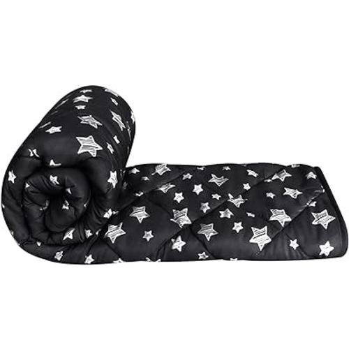 Baby Blanket for Boys, Pet Blanket Kids Toddler Comforter Quilted with Black Star Print, Ultra Soft and Comfortable Baby Comforter Down Alternative Crib Comforter, 39x47 Inches