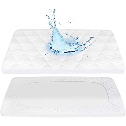 Pack N Play Mattress Pad Cover Waterproof Mini Crib Protector,27" X 39" - Soft Fitted Portable Mini Cribs, Graco Pack 'N Play and Foldable Mattresses, Waterproof Playpen Sheet