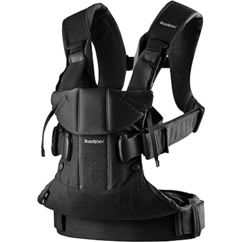 BabyBjörn Baby Carrier One, Cotton, Black, One Size (098023US)