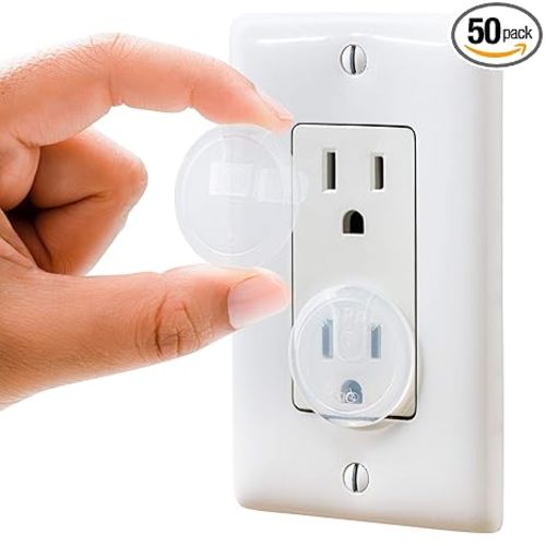 Clear Outlet Covers (50 Pack) Value Pack – Baby Safety Outlet Plug Covers – Durable & Steady – Child Proof Your Outlets Easily