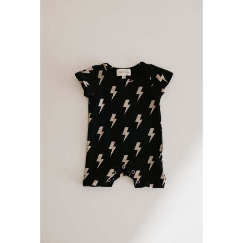 Black & White Lightning Bolt  | T-Shirt Romper