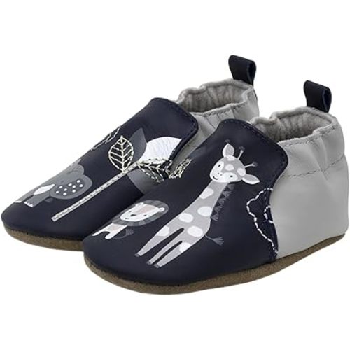 Robeez Baby Boys and Unisex Soft Soles Slip-Resistant Crib Shoes Slippers for Infant and Toddler, 0-24 Months