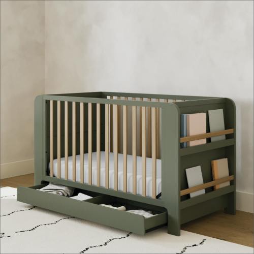 Graco Read-With-Me Crib w/Drawer - White/Driftwood