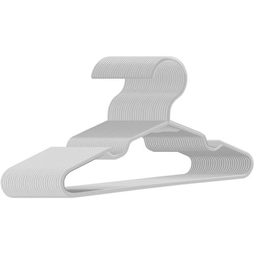 Baby Hangers for Closet 100 Pack Light Gray Plastic Kids Children's Clothes Hangers Non-Slip (Light Gray, 100)