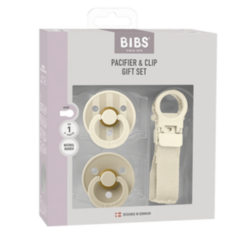 Colour Pacifier & Loop Clip Gift Set - Ivory – Cheeky Baby Boutique Rome