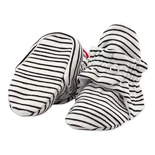 Zutano Lightweight Organic Cotton Baby Booties - Soft Sole Stay On Baby Shoes