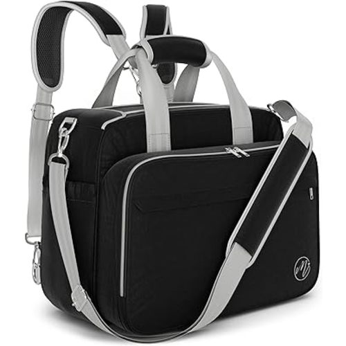 4 in 1 Convertible Diaper Bag Tote For Baby Boys and Girls - Converts Into Diaper Backpack, Baby Tote Bag, Stroller Bag and Crossbody Diaper Bag - Black Baby Travel Bag - Gift for Mom