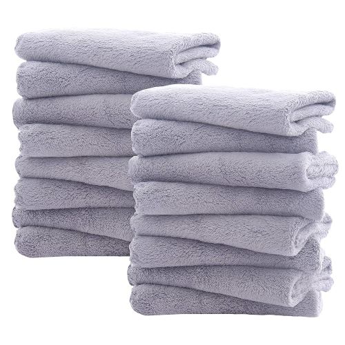 16 Pack Burp Cloths for Baby - 20" by 10" Ultra Absorbent Burping Cloth, Newborn Towel - Milk Spit Up Rags - Burpy Cloths for Unisex, Boy, Girl - Burp Cloths Set (Grey)