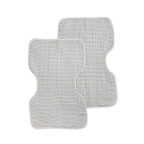 Little Unicorn Ultra-Absorbent Premium Burp Cloth 2 Pack | Soft on Baby's Skin | Larger Size | Ergonomic Design | Set of 2 (Grey Stripe)