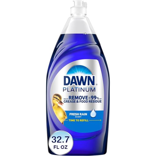 Dawn Platinum Dishwashing Liquid Dish Soap, Dish Soap Liquid, Dish Detergent Liquid, Fresh Rain Scent, 32.7 fl oz