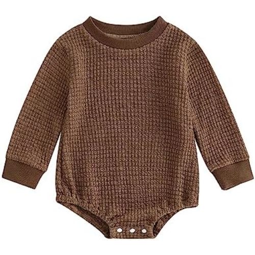 BOIBOKOKO Fall Newborn Baby Girl Boy Clothes Solid Color Sweatshirt Romper Crewneck Sweater Onesie Cute Winter Outfits