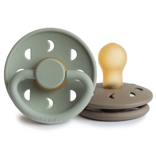 FRIGG Moon Natural Rubber Pacifier 2-Pack – Mushie - Sage/Portobello