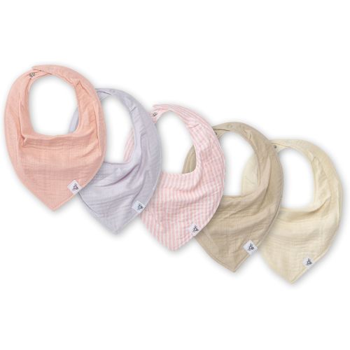 Burt's Bees Baby 5-Pack Bandana Bib Set with Snap Closure