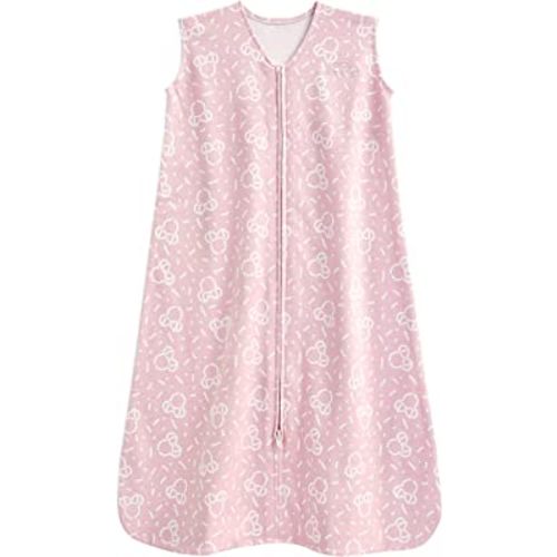 HALO Sleepsack, 100% Cotton Wearable Blanket, Swaddle Transition Sleeping Bag, TOG 0.5, Confetti Minnie - Pink, Medium, 6-12 Months