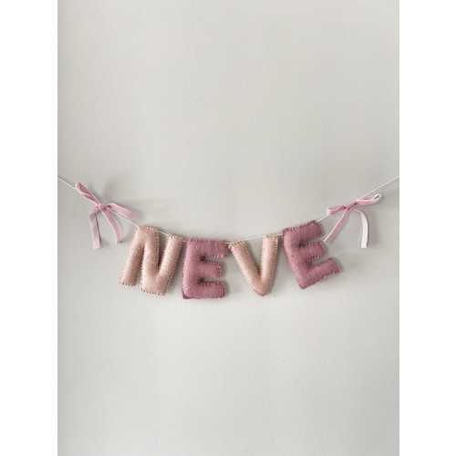 Floral felt baby name bunting Large