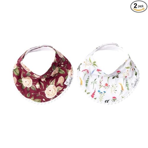 Copper Pearl Baby Bandana Drool Bibs for Drooling and Teething 2-Pack Fashion Bibs Gift Set for Girls “Scarlet