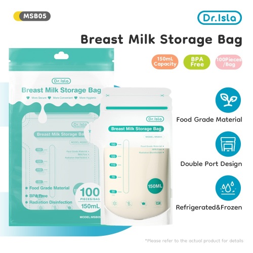 Dr.Isla Breast Milk Storage Bags 10/30/100 Bags BPA-Free 150ml Breast Milk Storage Bags MSB05