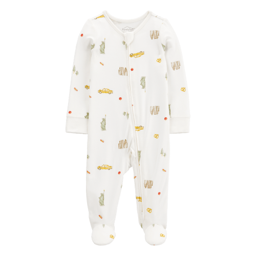 Baby New York City Print PurelySoft Sleep & Play Pajamas - Cream - Carter's | Carter's