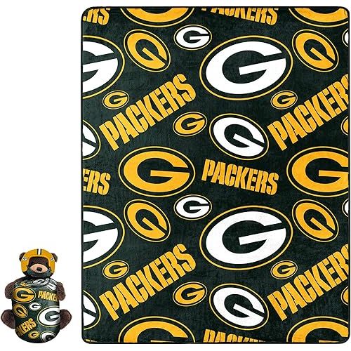 NORTHWEST NFL Plush Bear Hugger with 40 X 50 Silk Touch Throw Blanket, Green Bay Packers