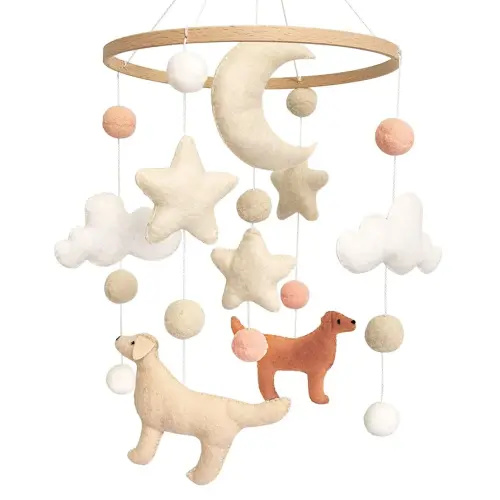 Dog Theme Baby Mobile, Mobile for Crib, Crib Mobile for Boys and Girls, Nursery Mobile for Bassinet, Pack and Play, Dog, Moon, Cloud, Star