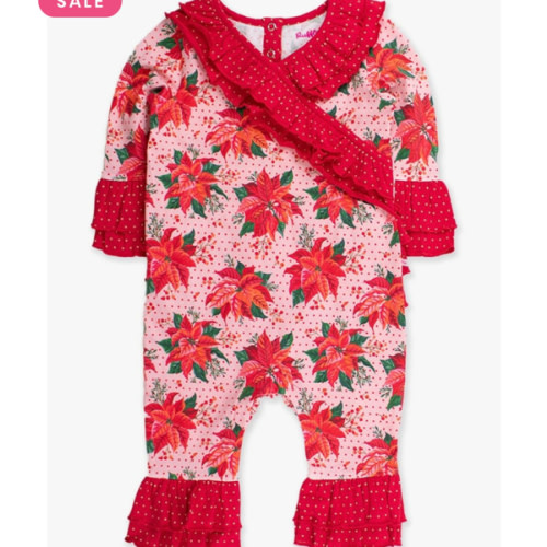 Christmas Knit Long Sleeve Ruffle Flare Romper
