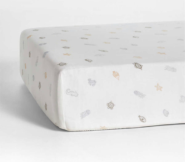 Supersoft Sea Dreams 100% Organic Cotton Baby Crib Fitted Sheet