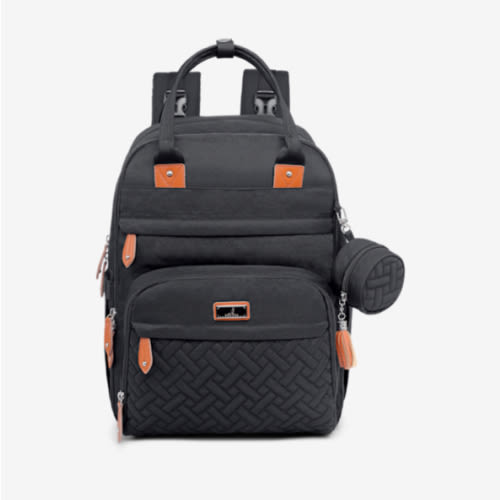 BabbleRoo Diaper Bag Backpack - Baby Essentials Travel Tote - Multi Function Waterproof Diaper Bag, Travel Essentials Baby Bag with Changing Pad, Stroller Straps & Pacifier Case - Unisex, Black
