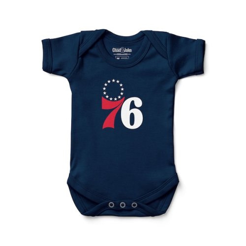 Newborn & Infant Philadelphia 76ers Chad & Jake Navy Primary Logo Bodysuit
