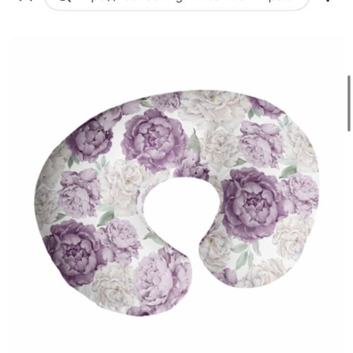 Peony Floral Garden Lavender Purple and Ivory Collection Nursing Breastfeeding Pillow Cover
