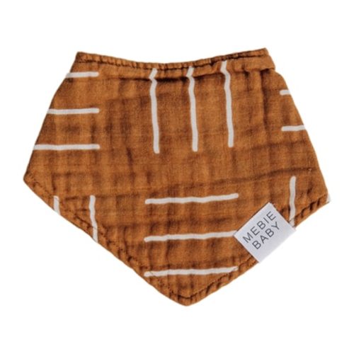 Muslin Bandana Bib, Cinnamon Mudcloth