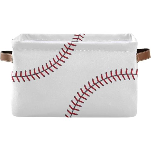 Storage Basket Bin Baseball Organizer Basket Collapsible Shelf Basket Cube with handle for Nursery Bedroom Bathroom