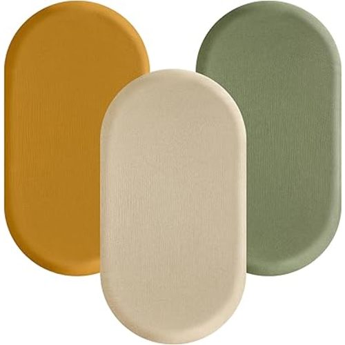 Muslin Bassinet Sheets, 3 Pack Bassinet Mattress Sheets, Soft Breathable Baby Bassinet Sheets for Boy Girls Fit for Baby Bassinets, Cradle, Moses Basket Oval Rectangle Pad/Mattress