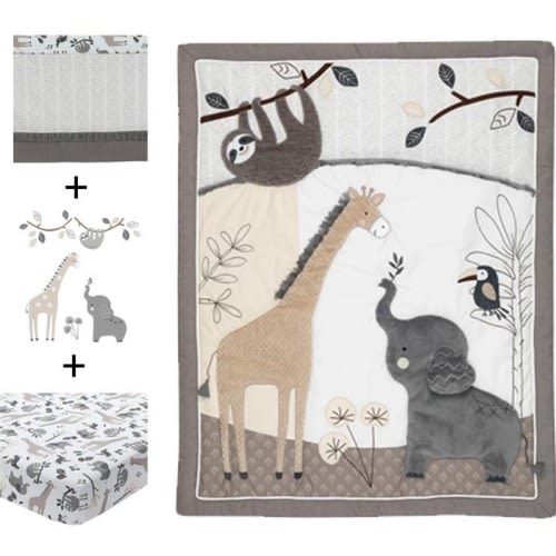Baby Jungle 4 Pc Crib Set