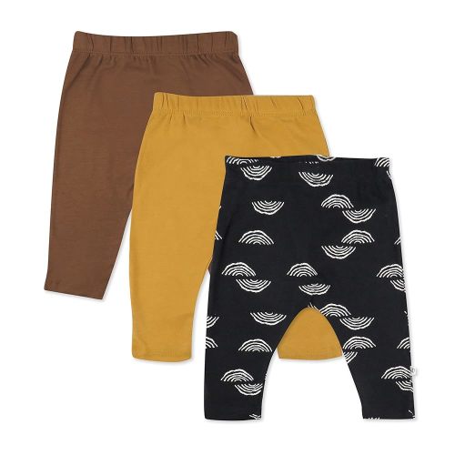 HonestBaby Multipack Harem Pants Roomy Fit Pull on Bottoms 100% Organic Cotton for Infant Baby Boys, Girls, Unisex