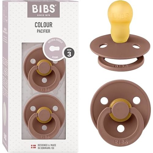 BIBS Pacifiers Colour Collection | SIZE 3 (18+ mos) | Pack of 2 | Woodchuck