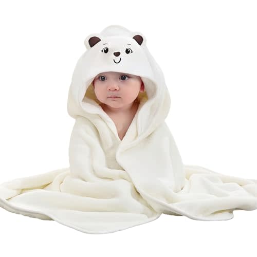 Febvao Baby Hooded Towels,31 x 31 in Baby Washcloths, Infant Super Soft Baby Bath Towels with Hood for Toddlers1-3,Highly Absorbent Viscose Hooded Towel for Boys, Girls, Newborn Essentials