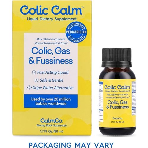 Colic Calm Infant Gripe Water for Colic, Helps Fussiness, Upset Stomach, and Baby Gas Relief, 1.7 fl oz (Pack of 1)