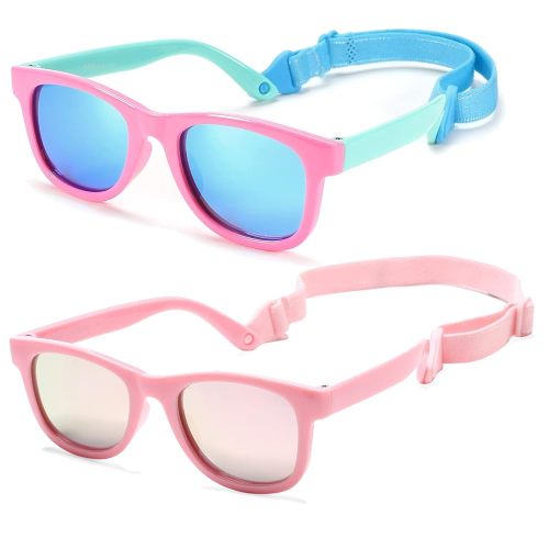 COASION Bendable Flexible Polarized Newborn Baby Sunglasses with Strap for Infant Boys Girls Age 0-12 Months CA8042