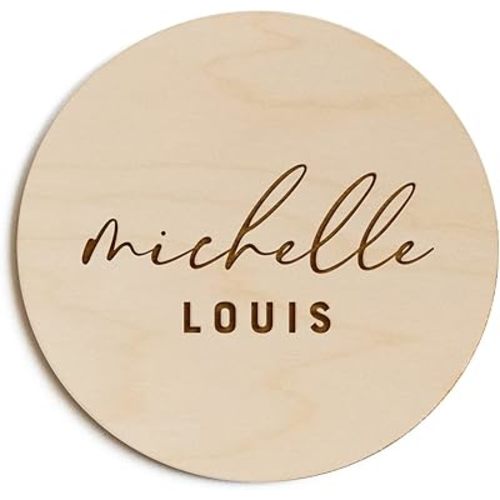 The Cotton & Canvas Co. Personalized Baby Name Newborn Announcement, Nursery Sign, Nursery Decor, Baby Shower, Modern, Wooden Plaque, Birth Prop, New Mom Gift