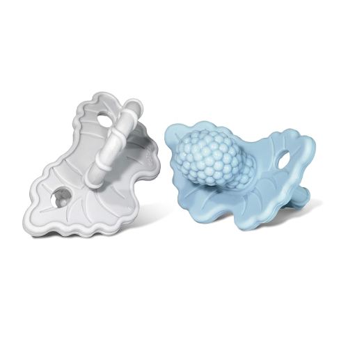 RaZbaby Soft Silicone Infant & Baby Teether, Berrybumps Textured Teething Relief Pacifier 3M+, Soothes Gums, Hands-Free & Easy-to-Hold Fruit-Shaped RaZberry Design, BPA Free, 2-Pack